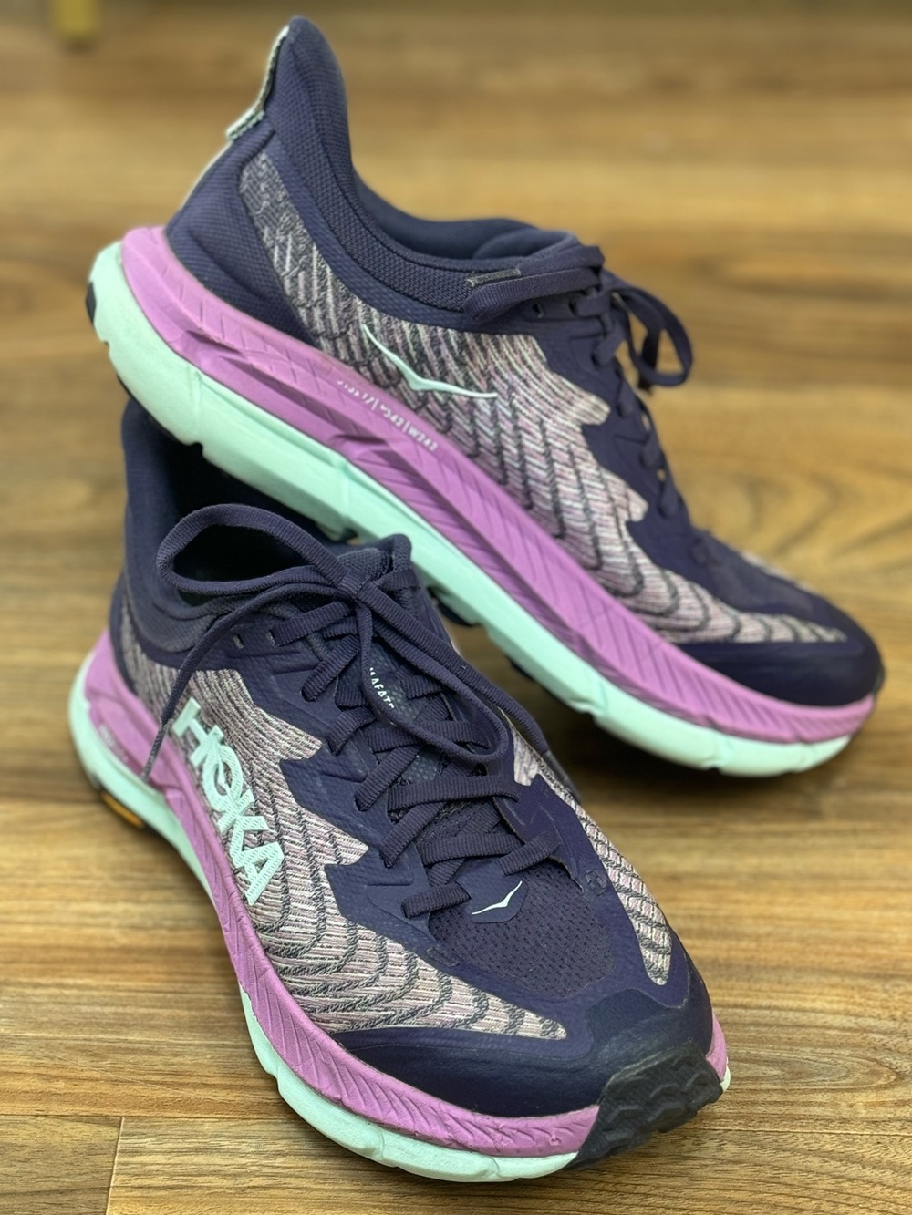 HOKA Mafate Speed 4 Women’s 8 Trail Running Shoes Purple Mint Vibram 1131056